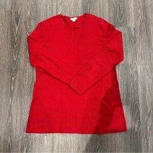 J Jill Women’s Red Sweater Style Long Sleeves Top Crew Neck sz XS